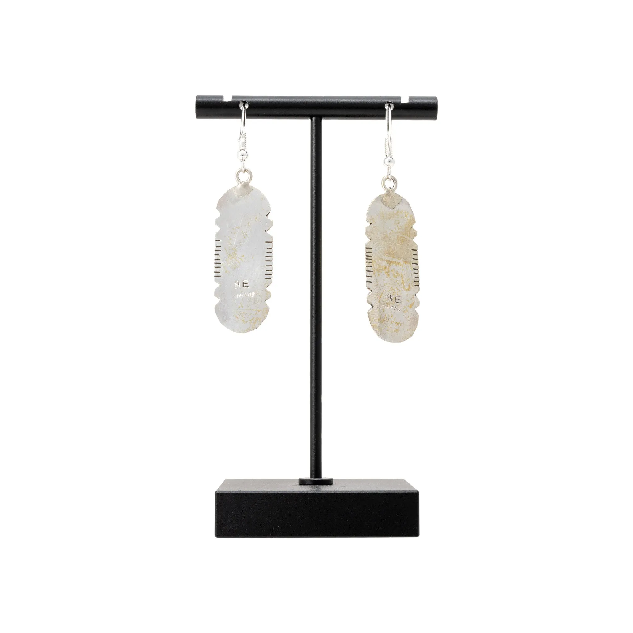 Navajo White Buffalo Turquoise Earrings