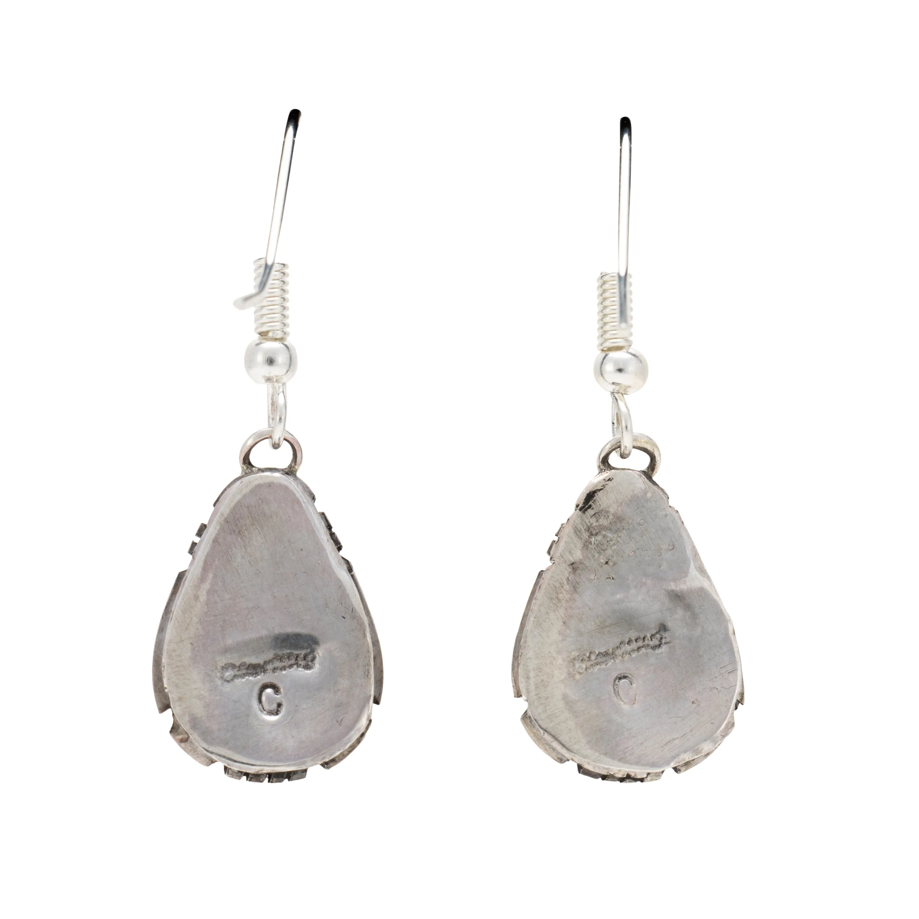 Navajo White Buffalo Turquoise Earrings