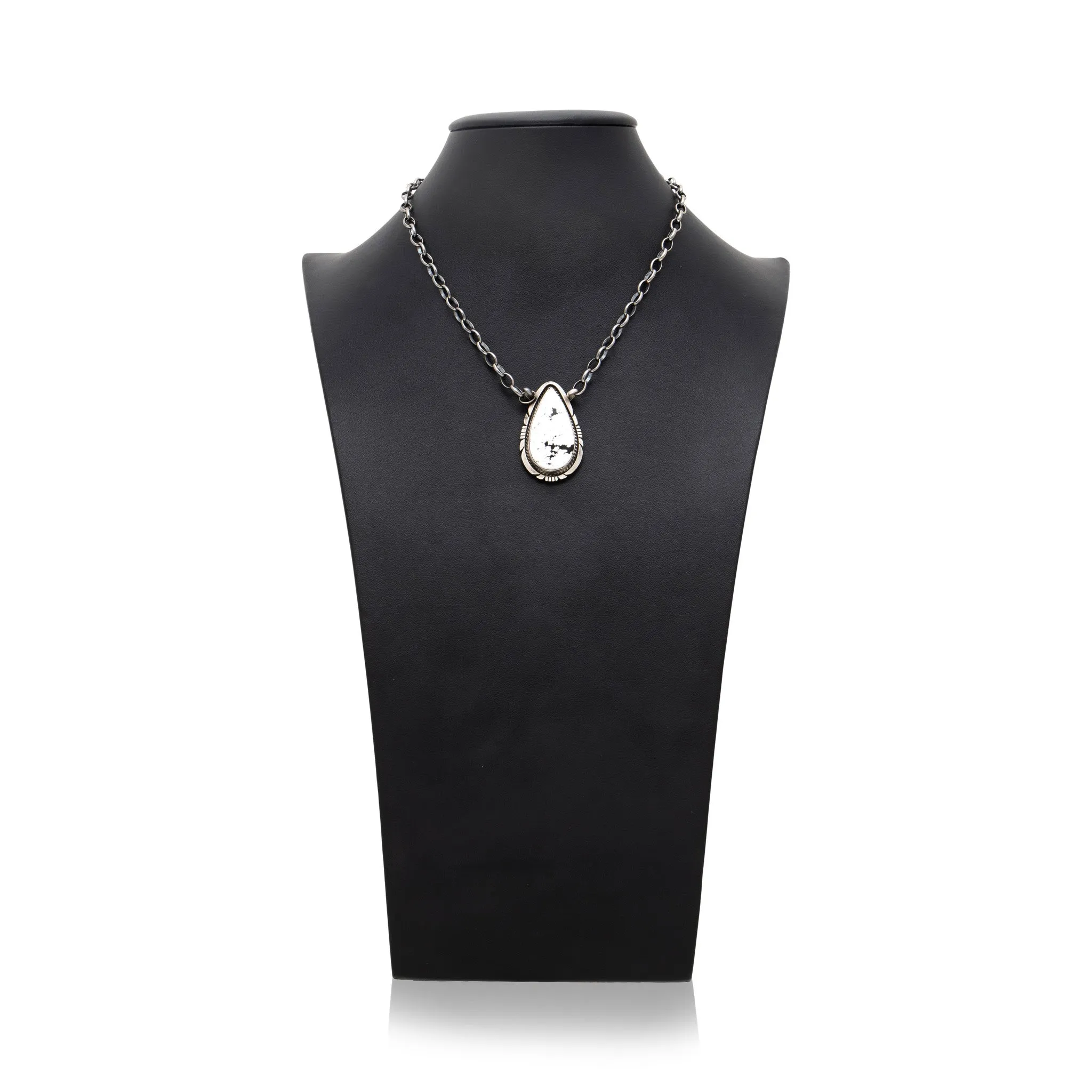 Navajo White Buffalo Turquoise Necklace