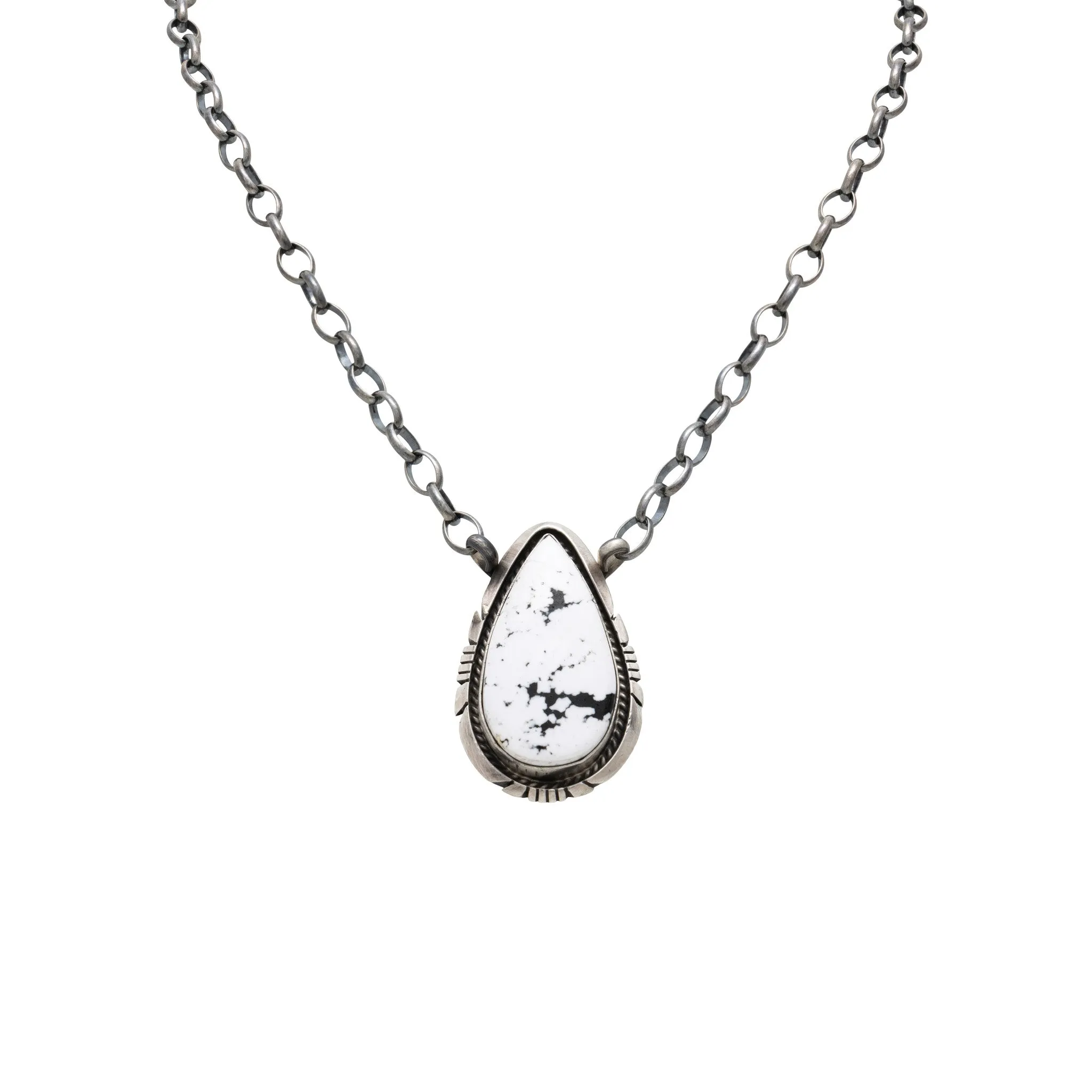 Navajo White Buffalo Turquoise Necklace
