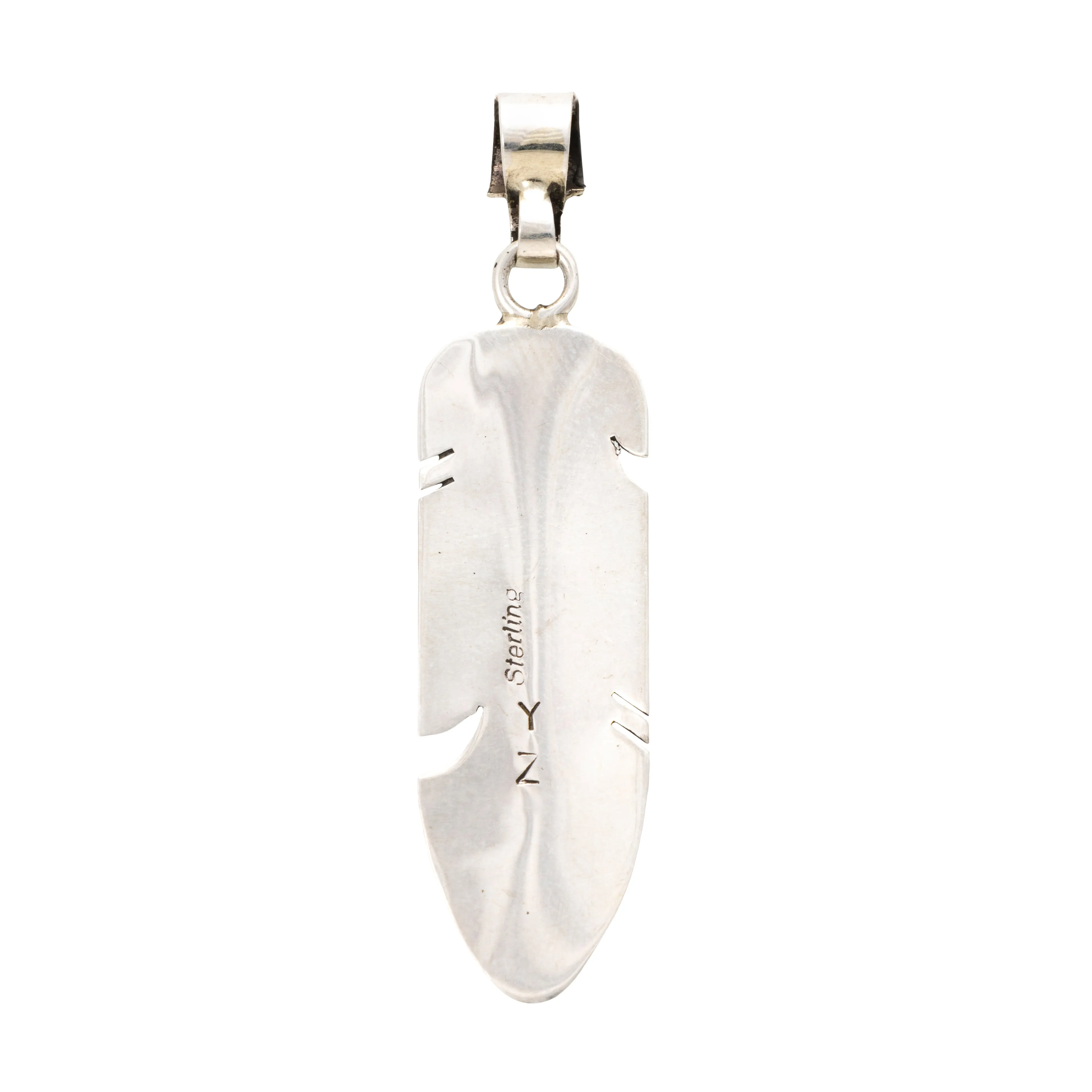Navajo White Buffalo Turquoise Pendant