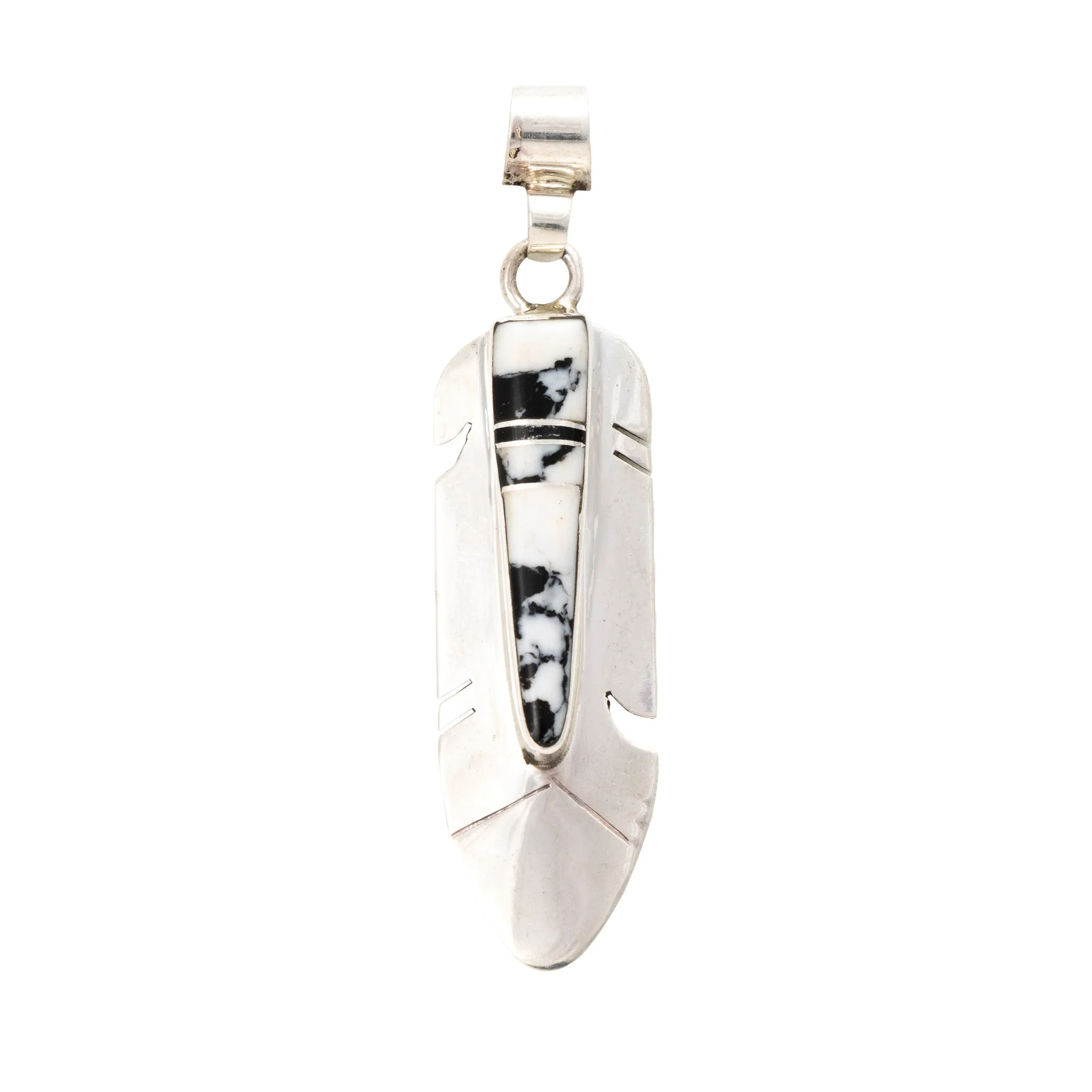 Navajo White Buffalo Turquoise Pendant