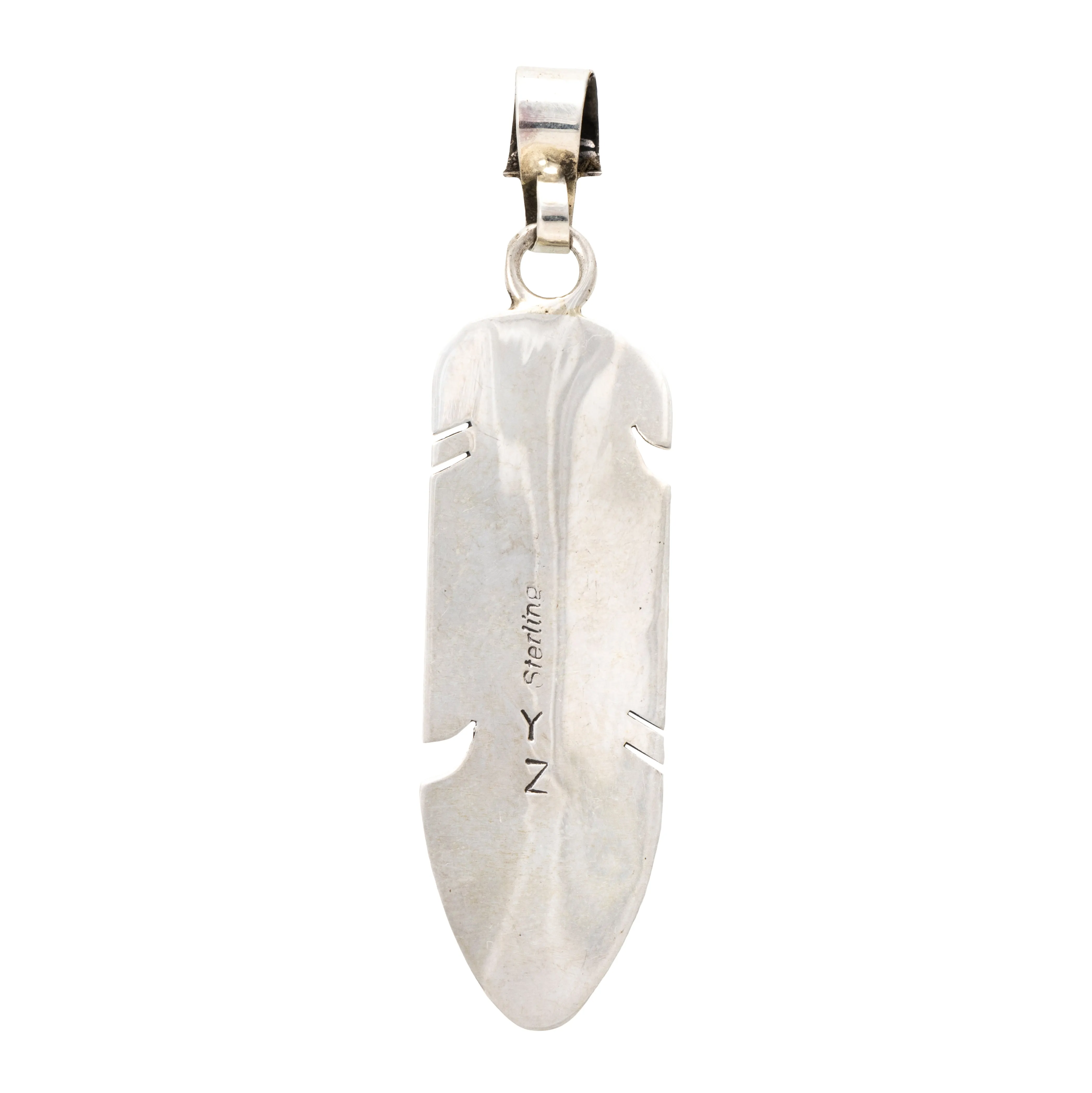 Navajo White Buffalo Turquoise Pendant