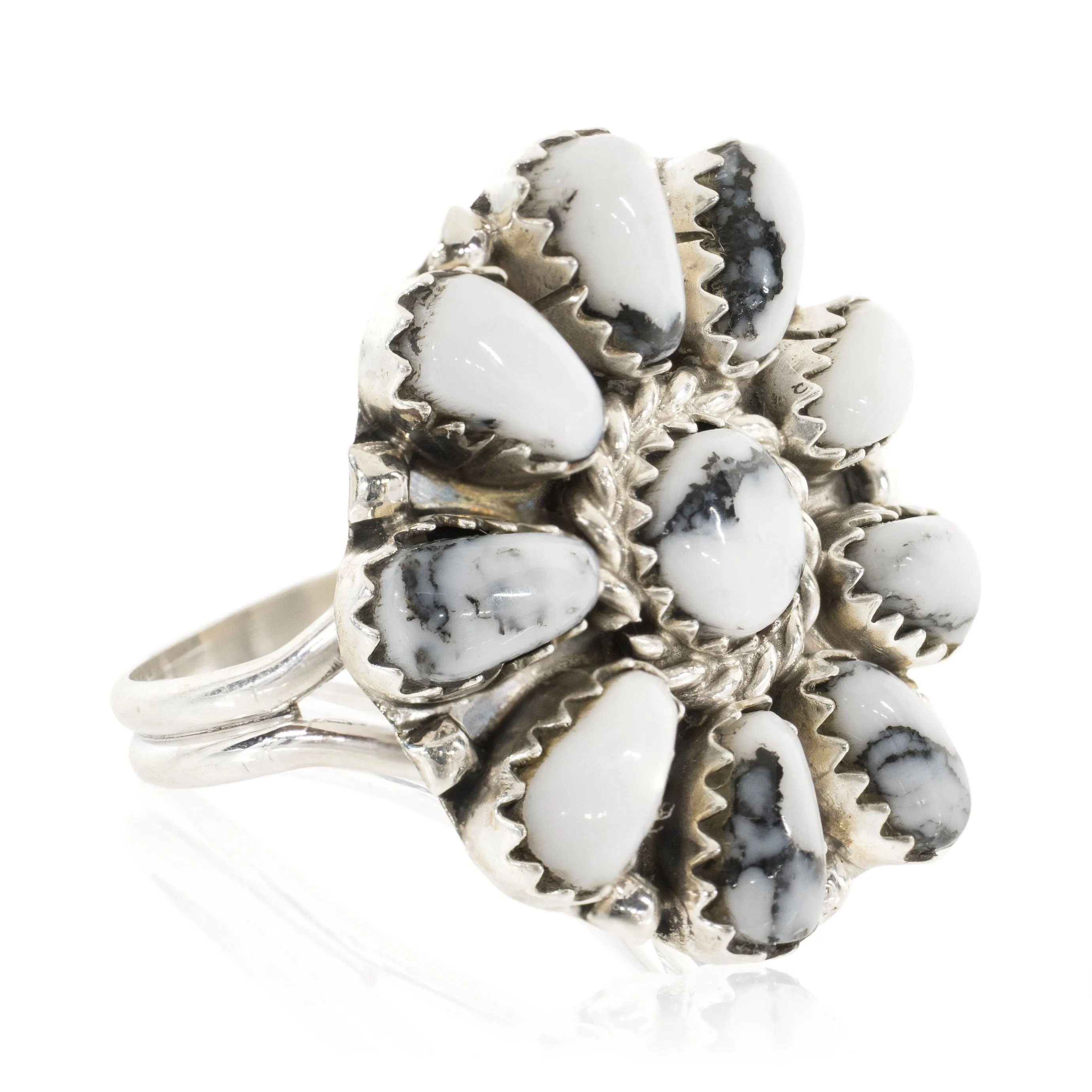 Navajo White Buffalo Turquoise Ring