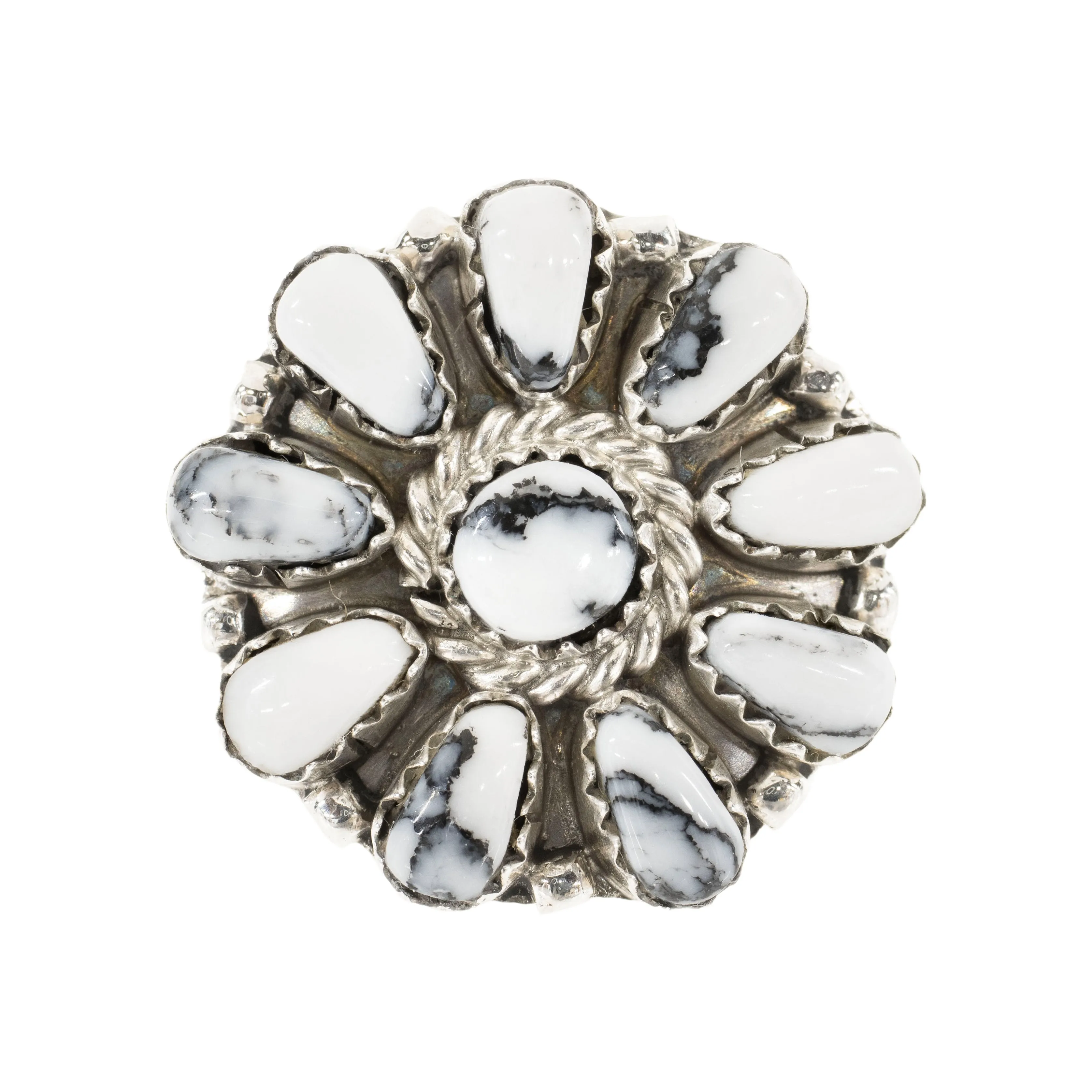 Navajo White Buffalo Turquoise Ring