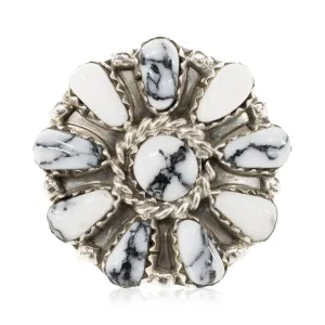 Navajo White Buffalo Turquoise Ring