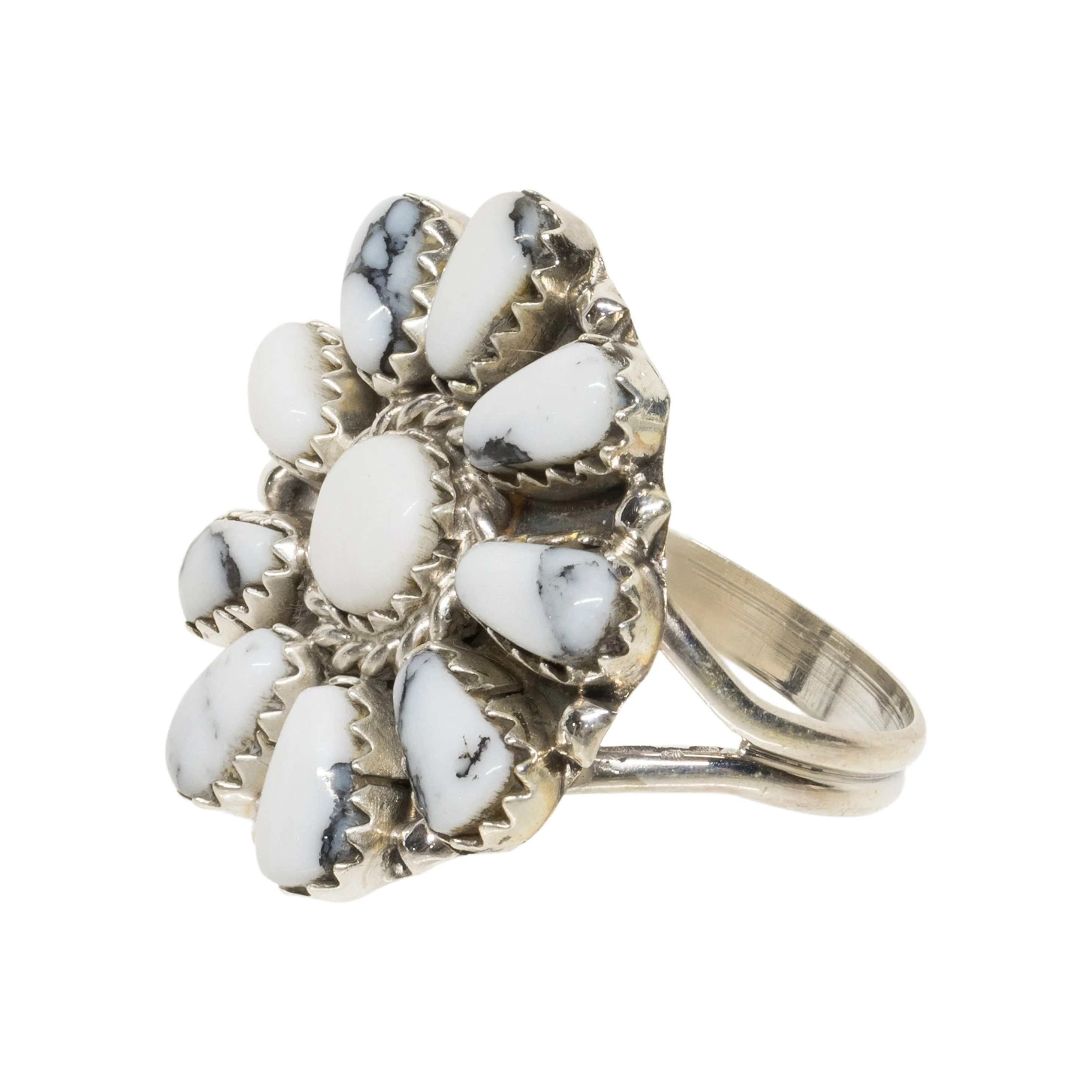 Navajo White Buffalo Turquoise Ring