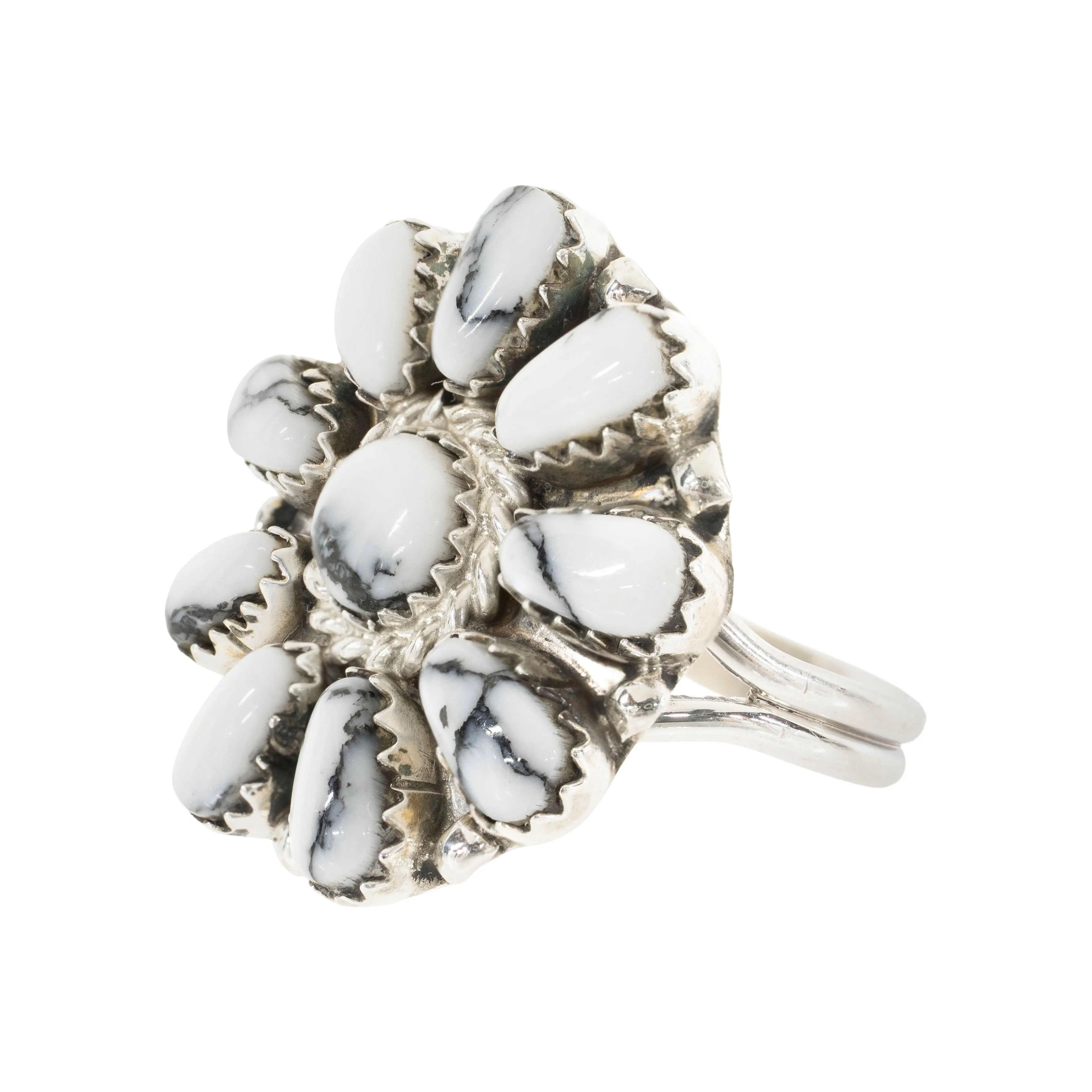 Navajo White Buffalo Turquoise Ring