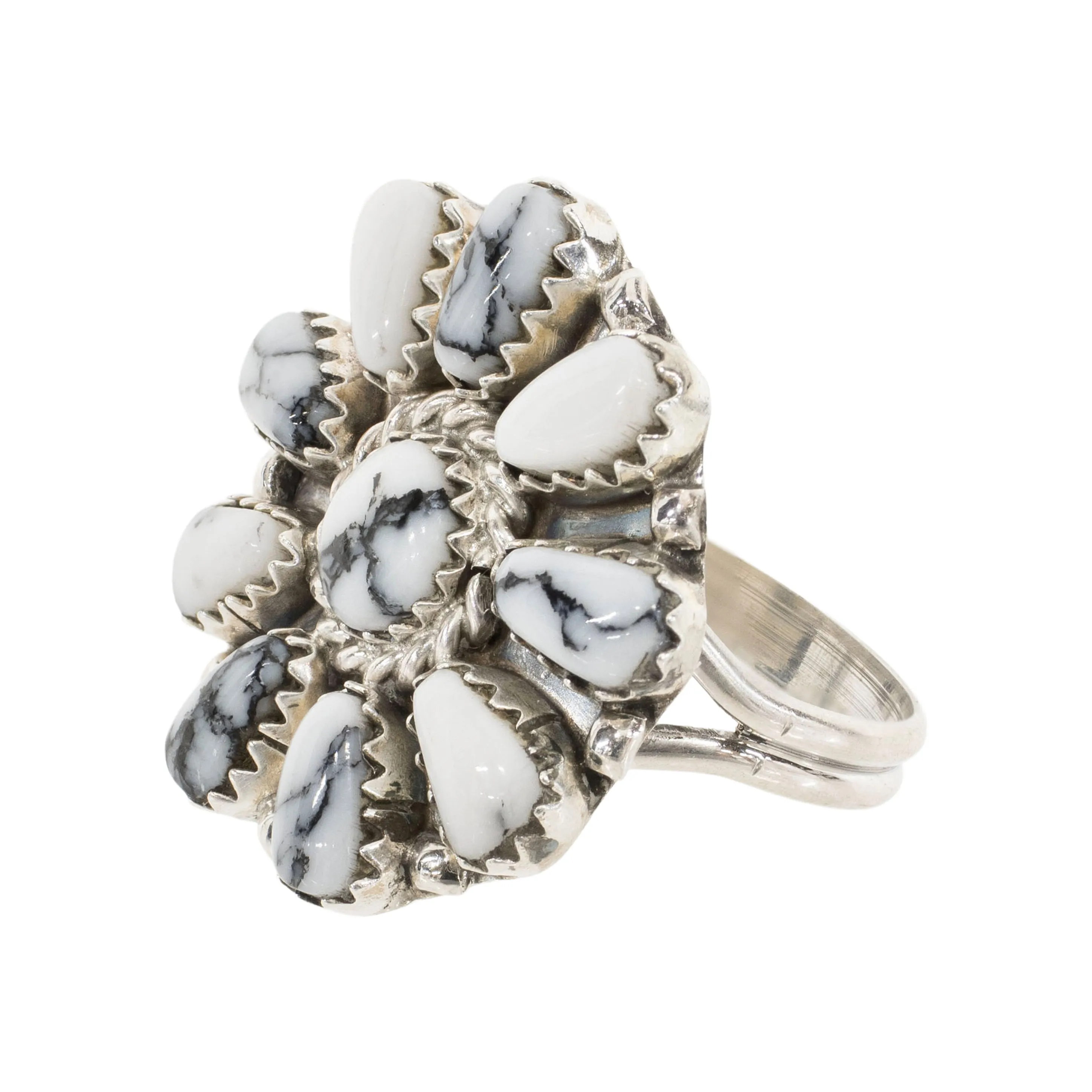 Navajo White Buffalo Turquoise Ring