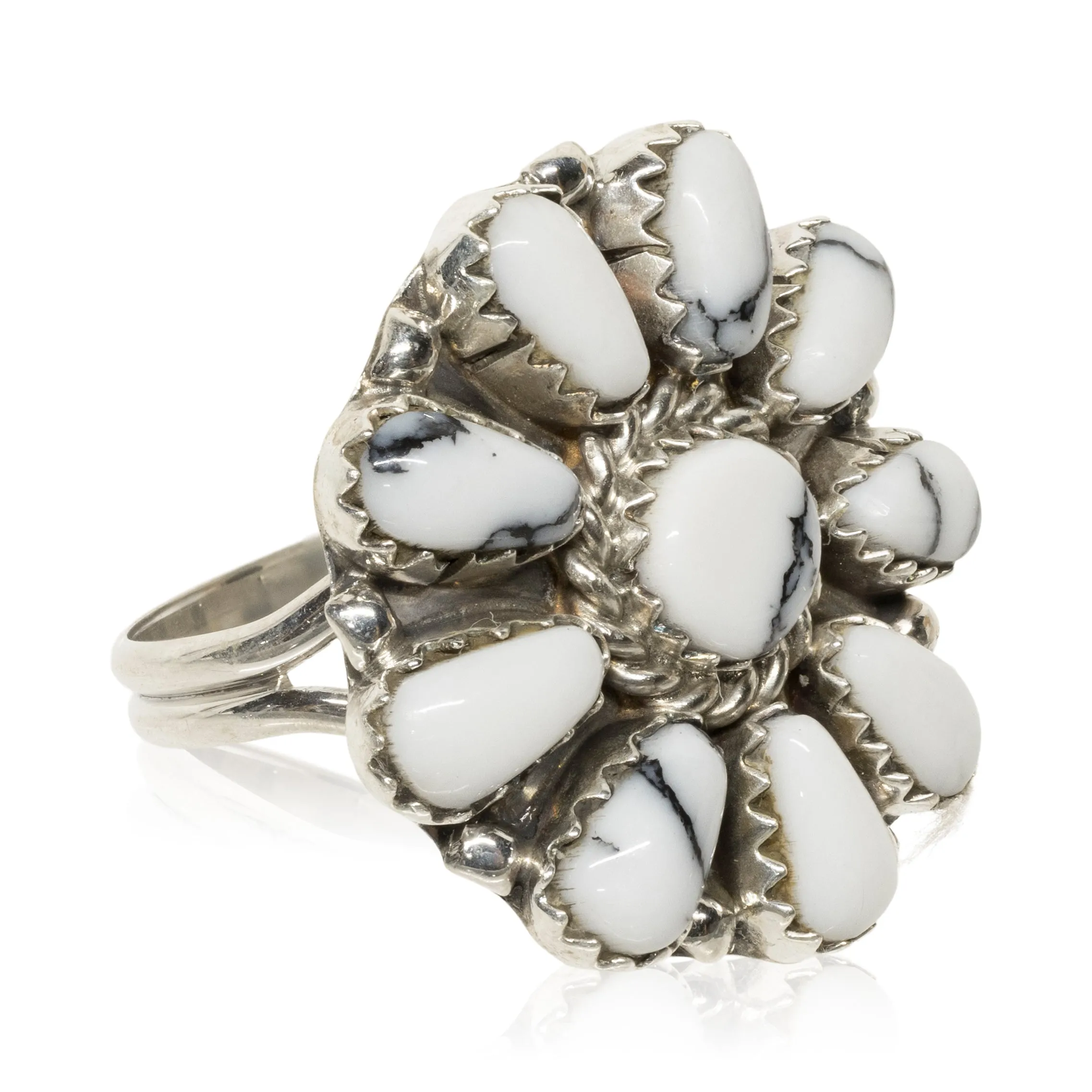 Navajo White Buffalo Turquoise Ring
