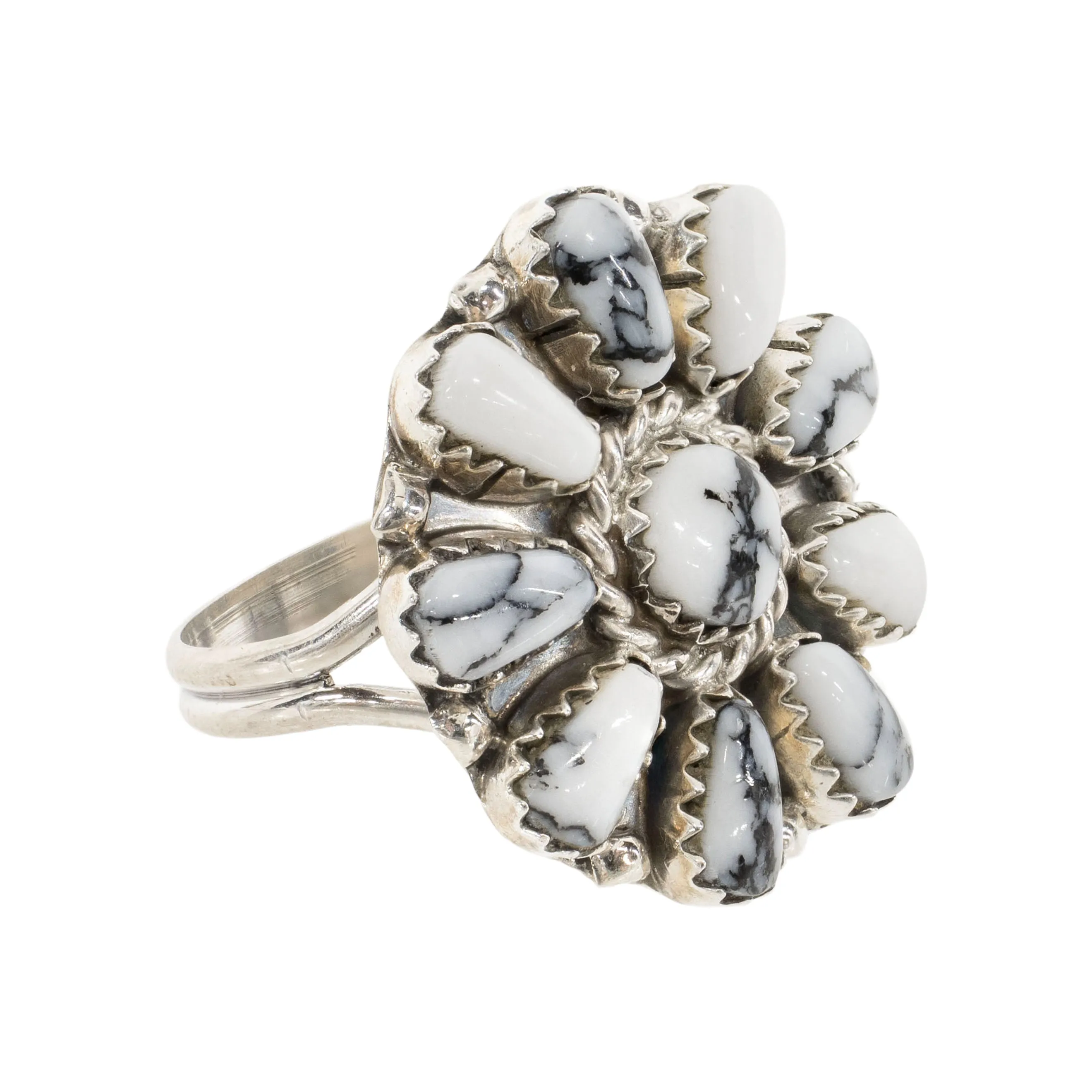 Navajo White Buffalo Turquoise Ring