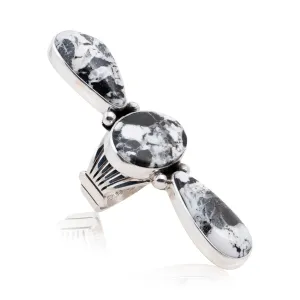 Navajo White Buffalo Turquoise Ring