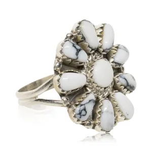 Navajo White Buffalo Turquoise Ring