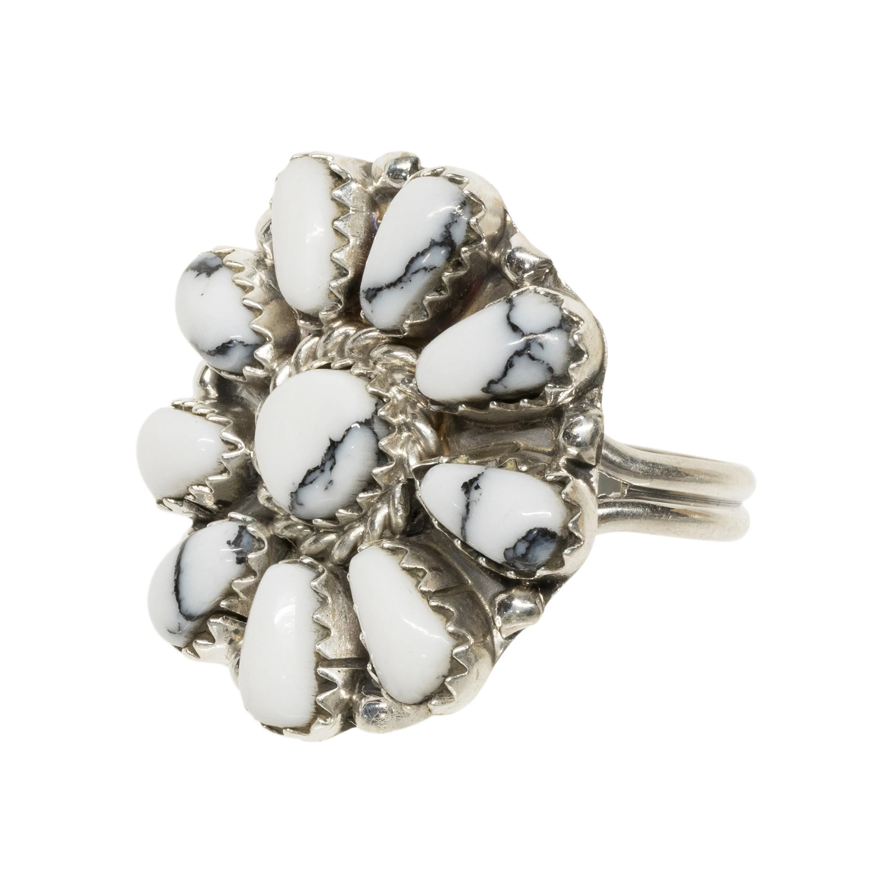 Navajo White Buffalo Turquoise Ring