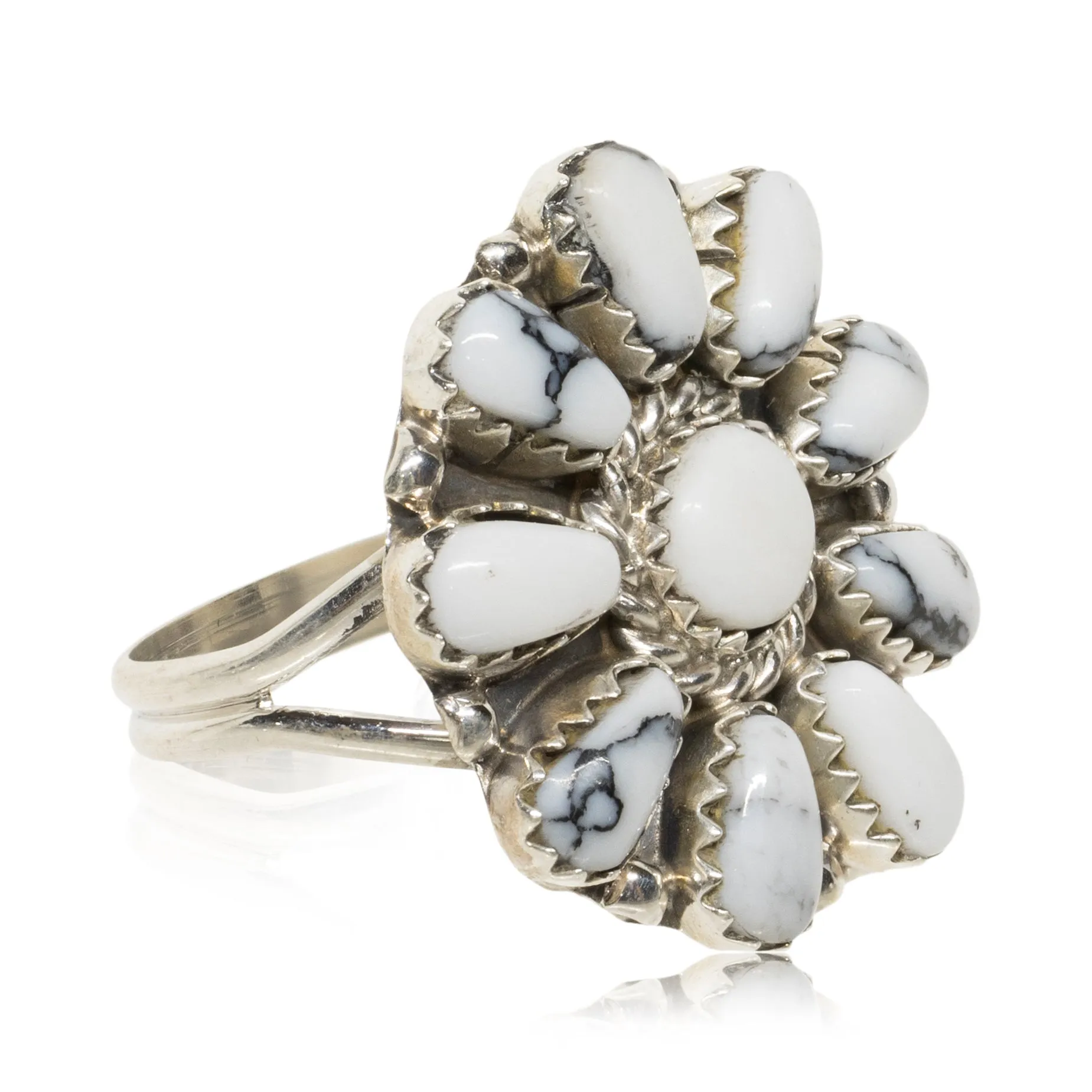 Navajo White Buffalo Turquoise Ring