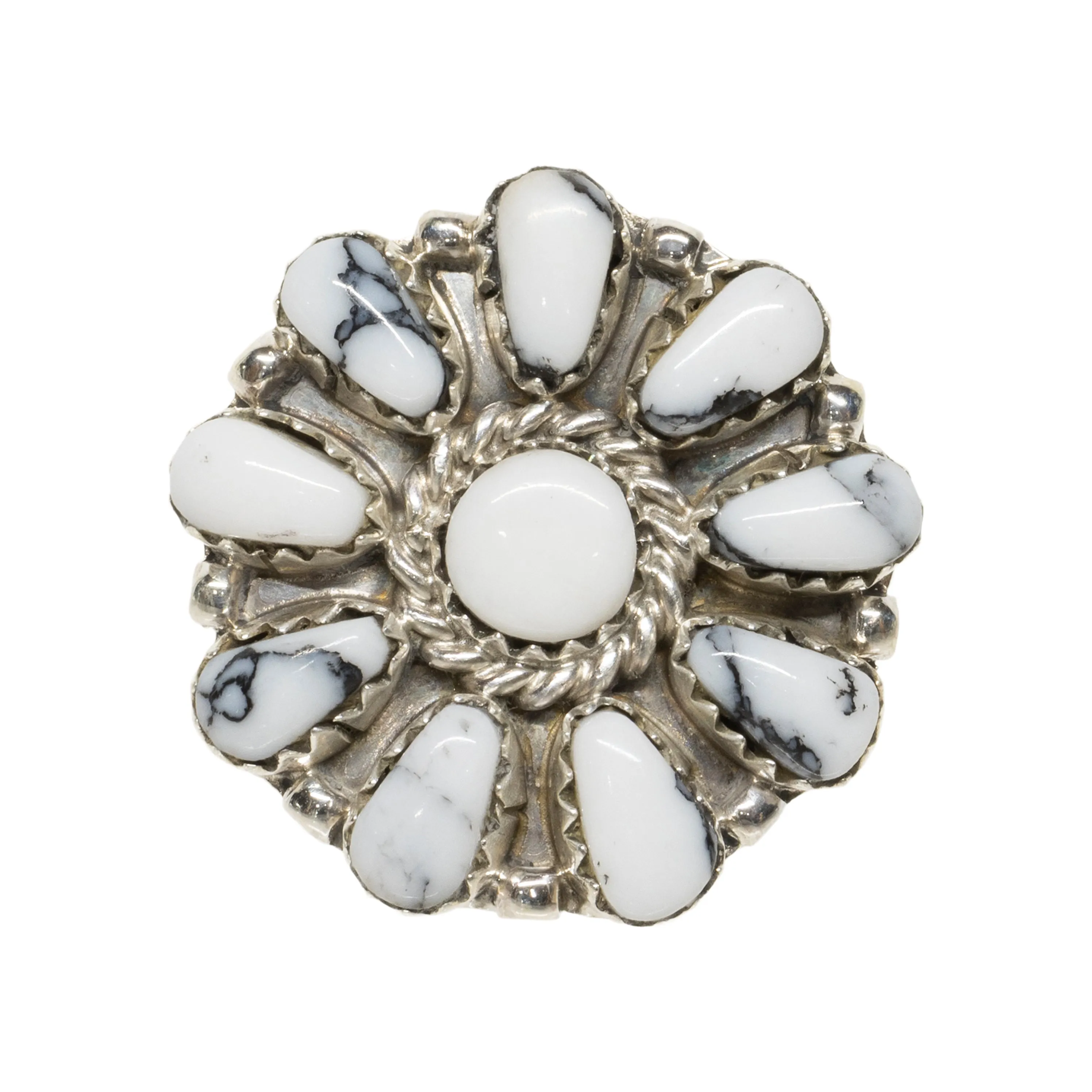 Navajo White Buffalo Turquoise Ring