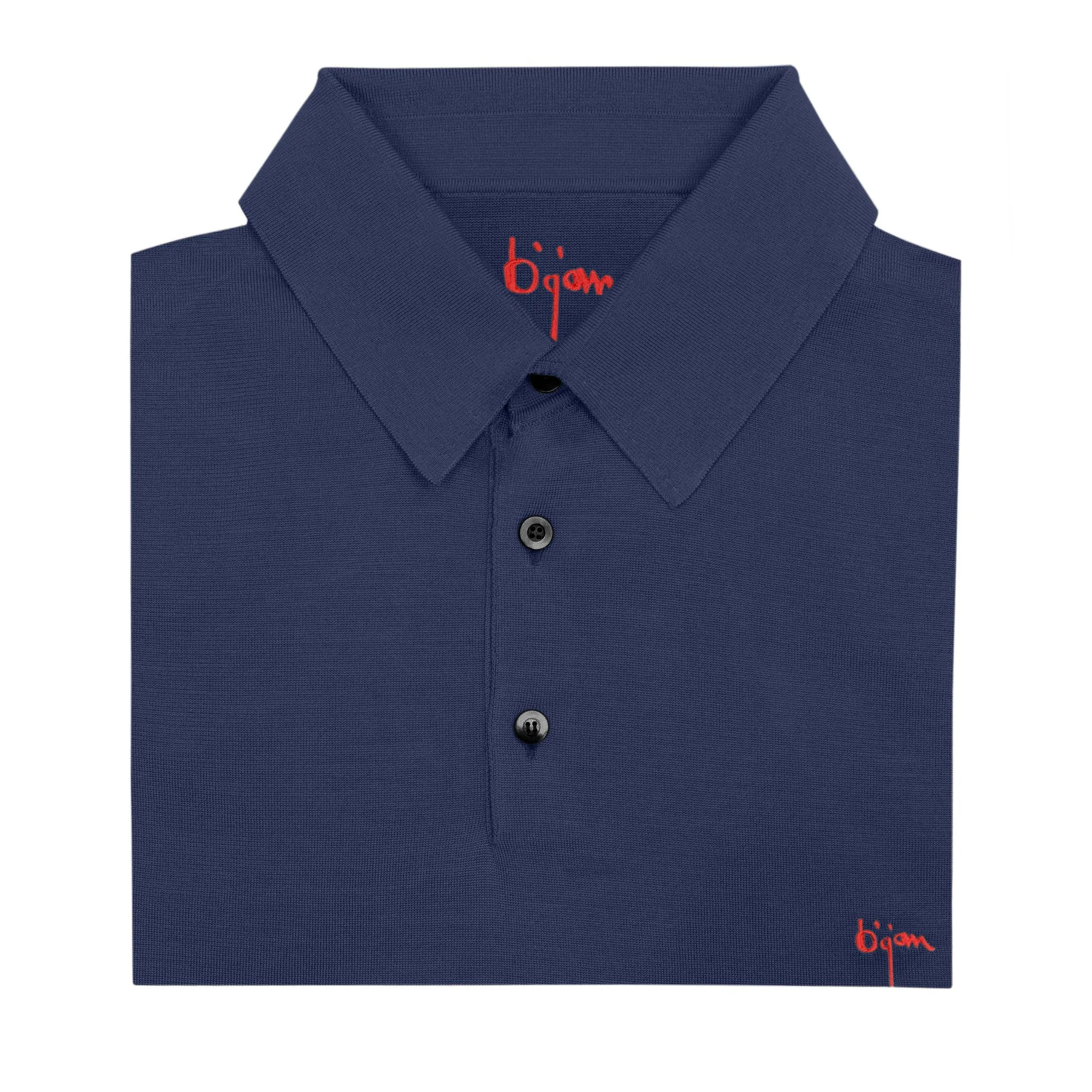 Navy Short Sleeve Pure Silk Polo Shirt