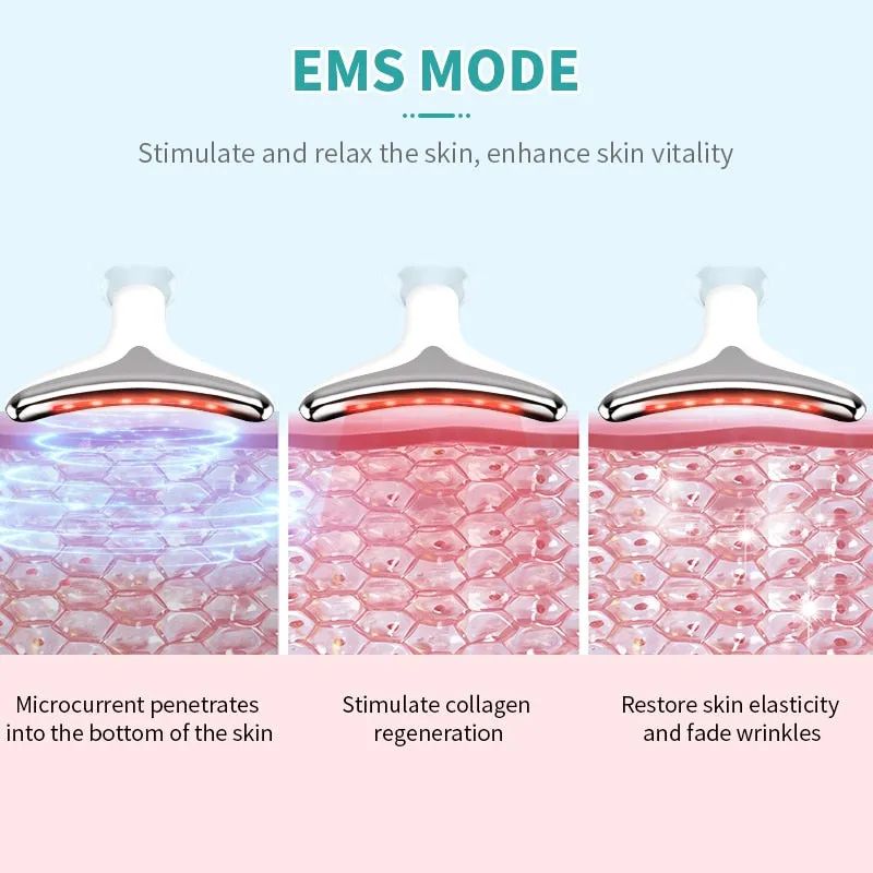 Neck Face Beauty Device LED Photon Therapy Reduces Double Chin