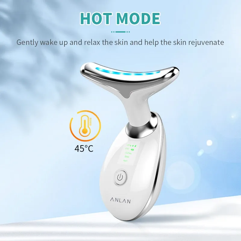 Neck Face Beauty Device LED Photon Therapy Reduces Double Chin