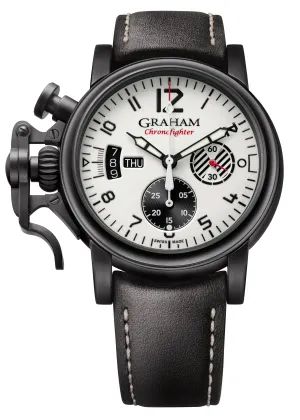 New Graham Chronofighter Vintage Aviator "DLC White Limited Edition" Watch Box Papers