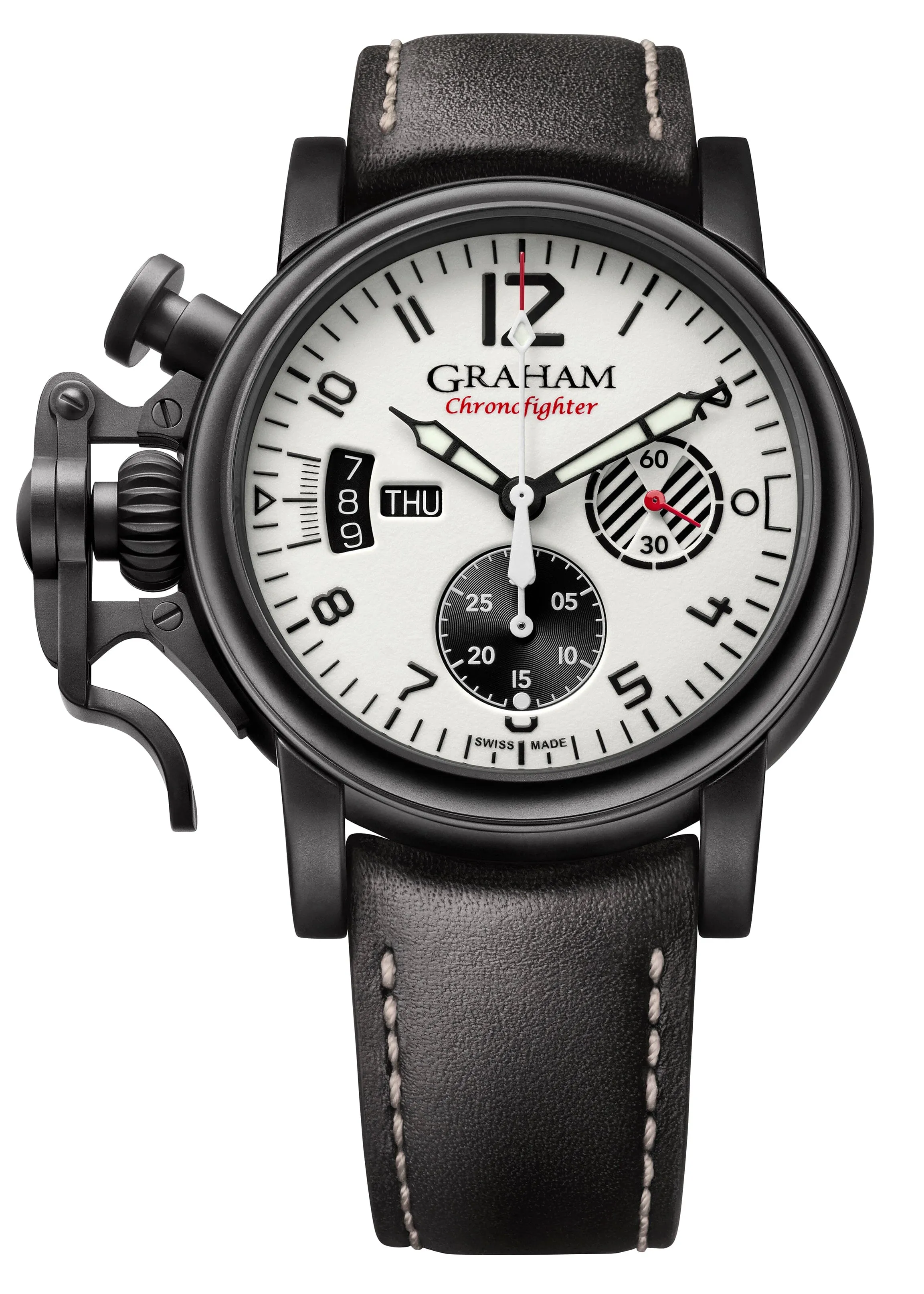 New Graham Chronofighter Vintage Aviator "DLC White Limited Edition" Watch Box Papers