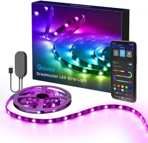 New in box! DreamColor LED Strip Lights with APP, Minger 6.6FT/2M USB Light Strip Built-in Digital IC, 5050 RGB Strip Lights, Color Changing with Music Waterproof Led Strip Lights Kit, Retails $60 