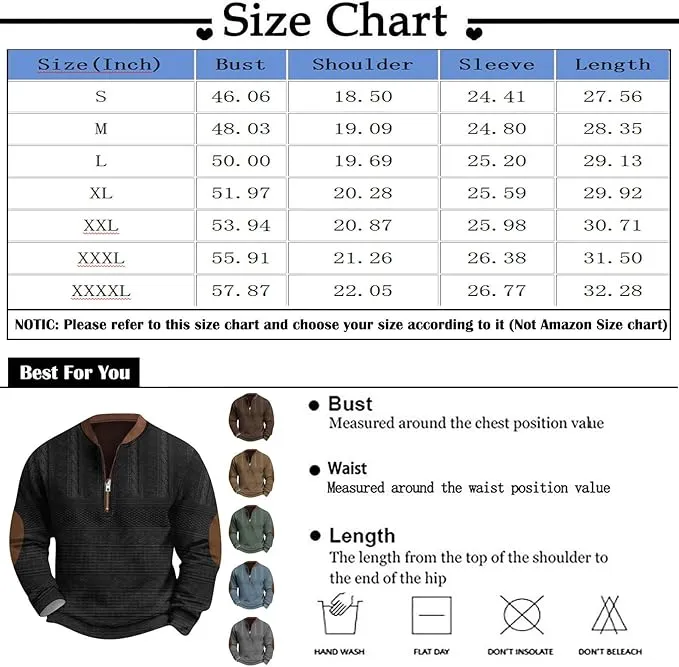 NEW Men's Grinch Vintage Digital Knit Print 3/4 Zip-Up Sweatshirt Clothing Graphic Stand Collar Pullover Holiday Top, Sz M