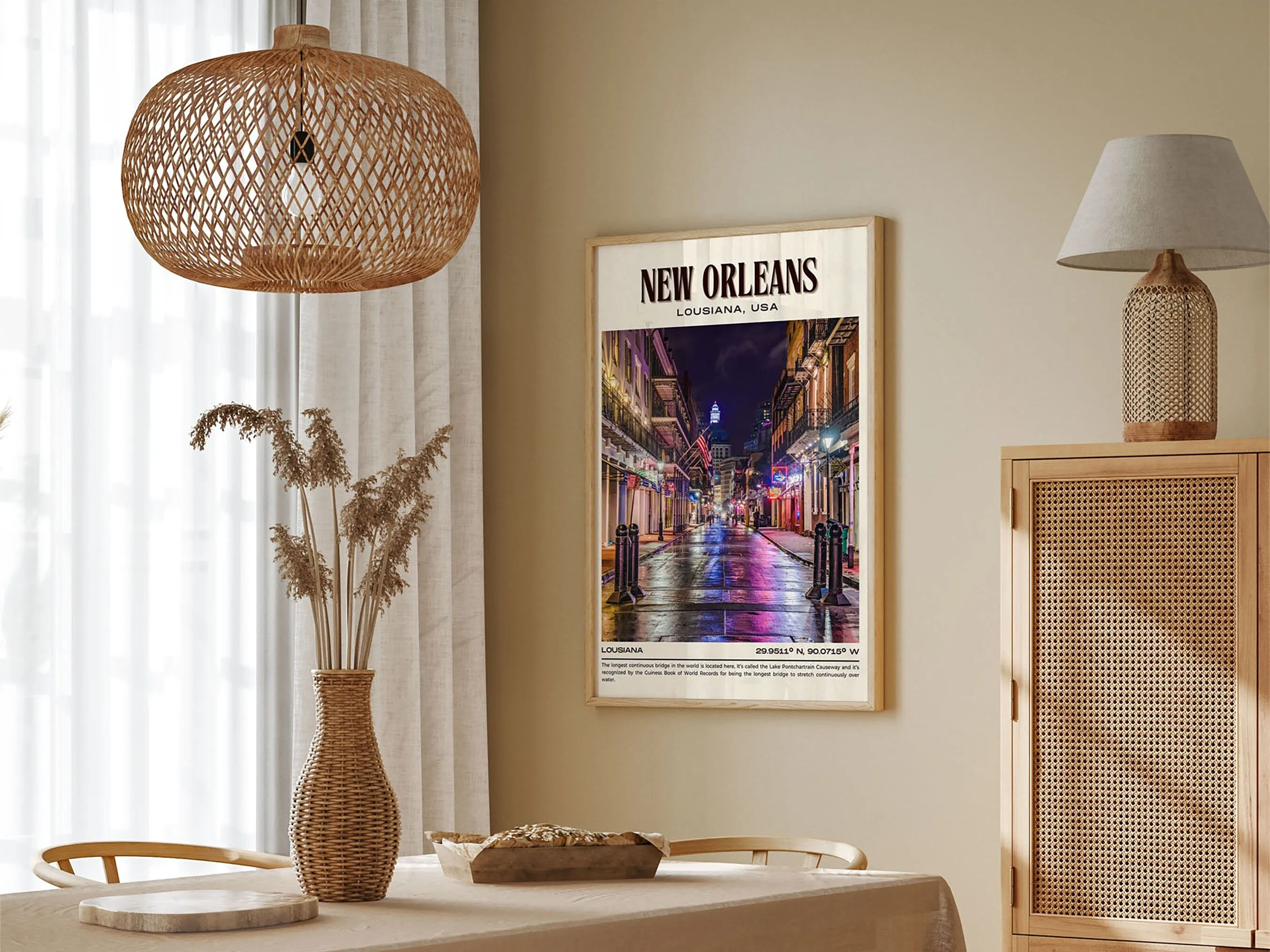 New Orleans Vintage Wall Art, Louisiana, USA