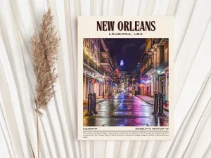 New Orleans Vintage Wall Art, Louisiana, USA