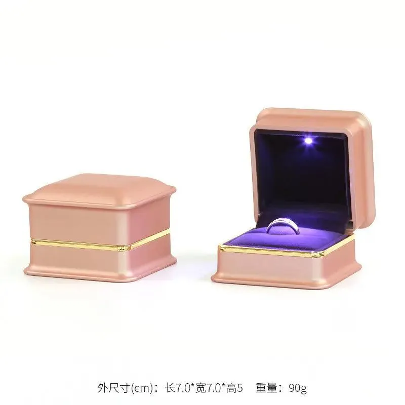 New Silver Red Champagne Gold Luxury Necklace Box with LED Light