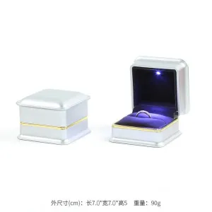 New Silver Red Champagne Gold Luxury Necklace Box with LED Light