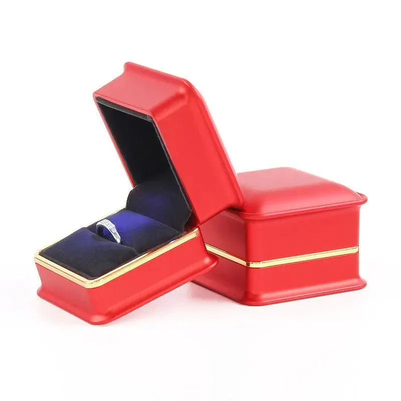 New Silver Red Champagne Gold Luxury Necklace Box with LED Light