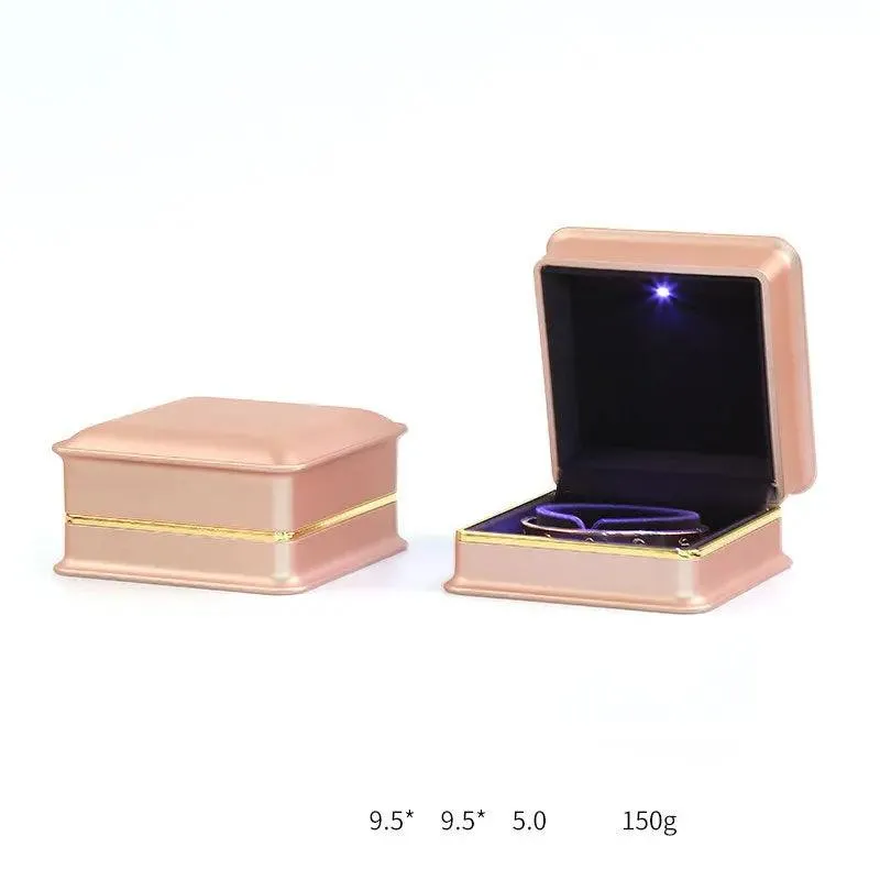New Silver Red Champagne Gold Luxury Necklace Box with LED Light