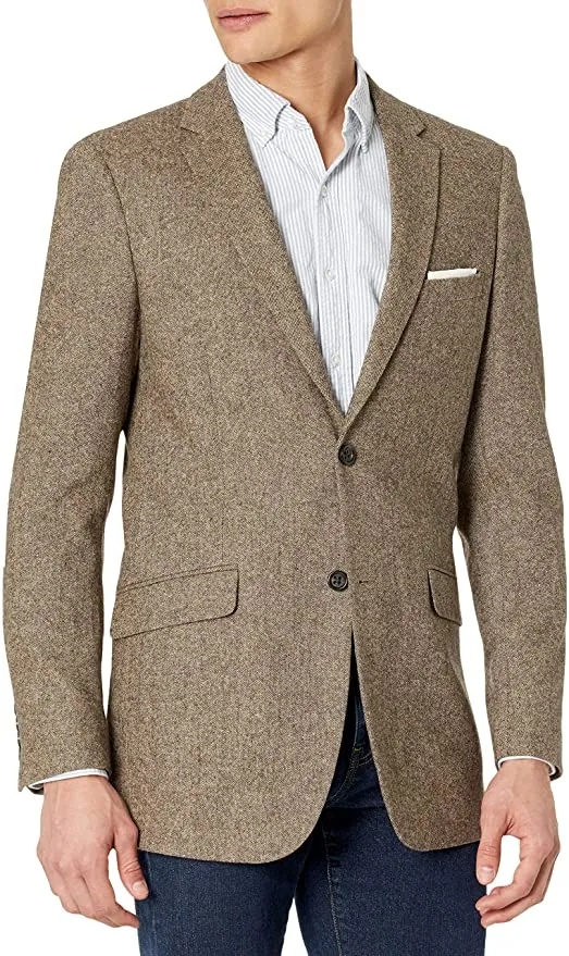 New U.S. Polo Assn. Men's Wool Blend Sport Coat with elbow patches in Brown, Sz 40R!