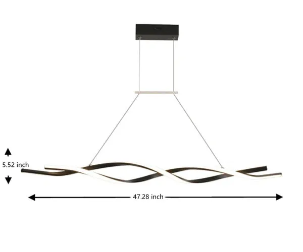 NEW Very Unique Orren Ellis High Quality 46W Wavy-Shaped Dimmable LED Aluminum & Iron Chandelier with remote- Retails for $179 !