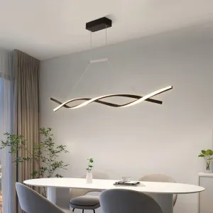 NEW Very Unique Orren Ellis High Quality 46W Wavy-Shaped Dimmable LED Aluminum & Iron Chandelier with remote- Retails for $179 !