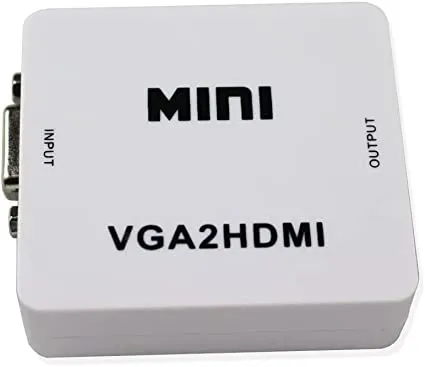 NewMini VGA to HDMI Converter 3.5 Audio Video Adapter Full HD 1080P VGA2HDMI for PC Laptop Display Projector White