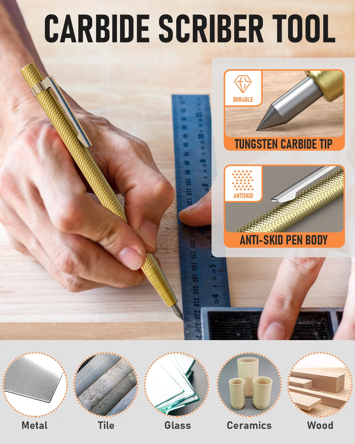 Nicpro 10PCS Mechanical Carpenter Pencil Set with Built-in Sharpener, Lead Refill, Engraving Pen, Center Punch, Lead Pointer, Deep Hole Marker Construction Pencil for Architect Woodworking