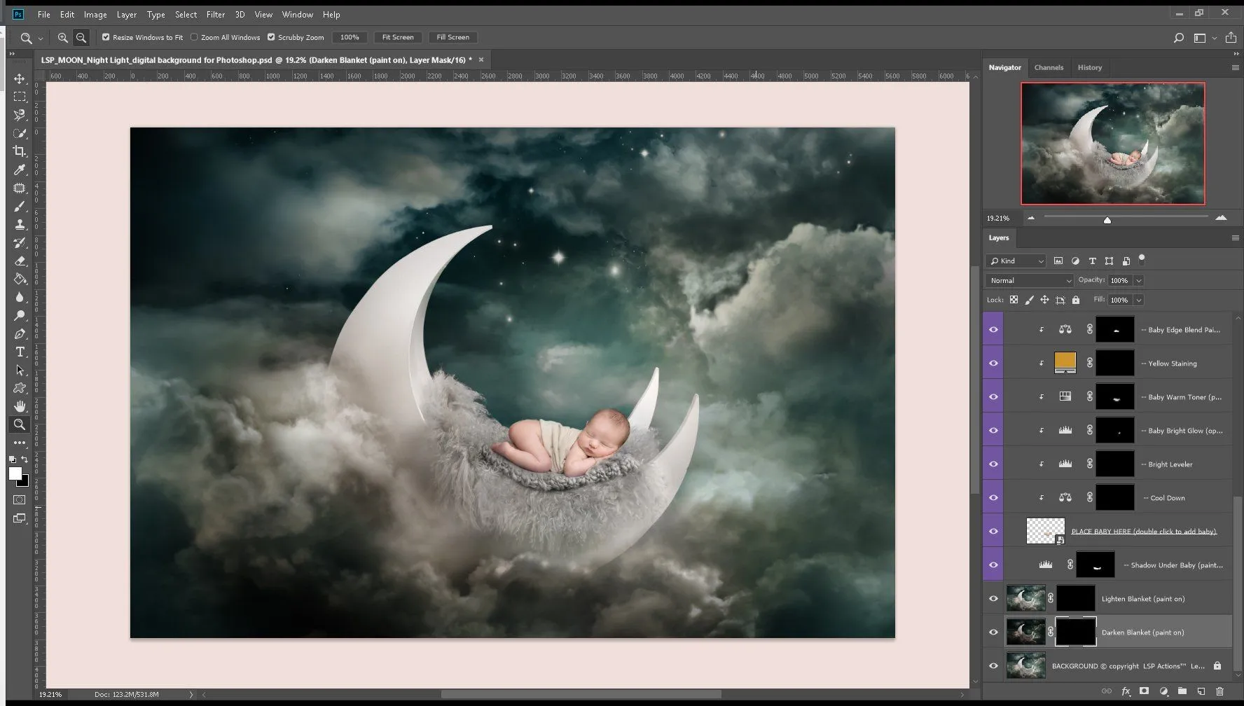 Night Light Moon Digital Background