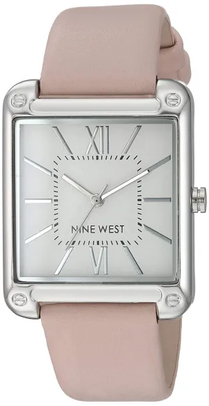 Nine West NW2117SVPK Reloj Análogo para Mujer, color Blanco/Rosa