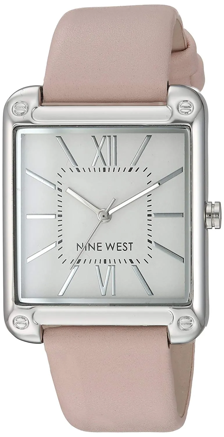 Nine West NW2117SVPK Reloj Análogo para Mujer, color Blanco/Rosa