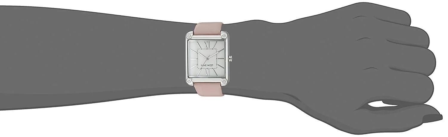 Nine West NW2117SVPK Reloj Análogo para Mujer, color Blanco/Rosa
