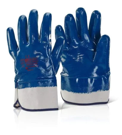 Nitrile Safety Cuff Fully Coated Heavyweight Safety Gloves (Pack Of 10) - Beeswift Nscfchw