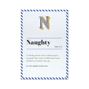 N/Naughty Pin Badge and Card