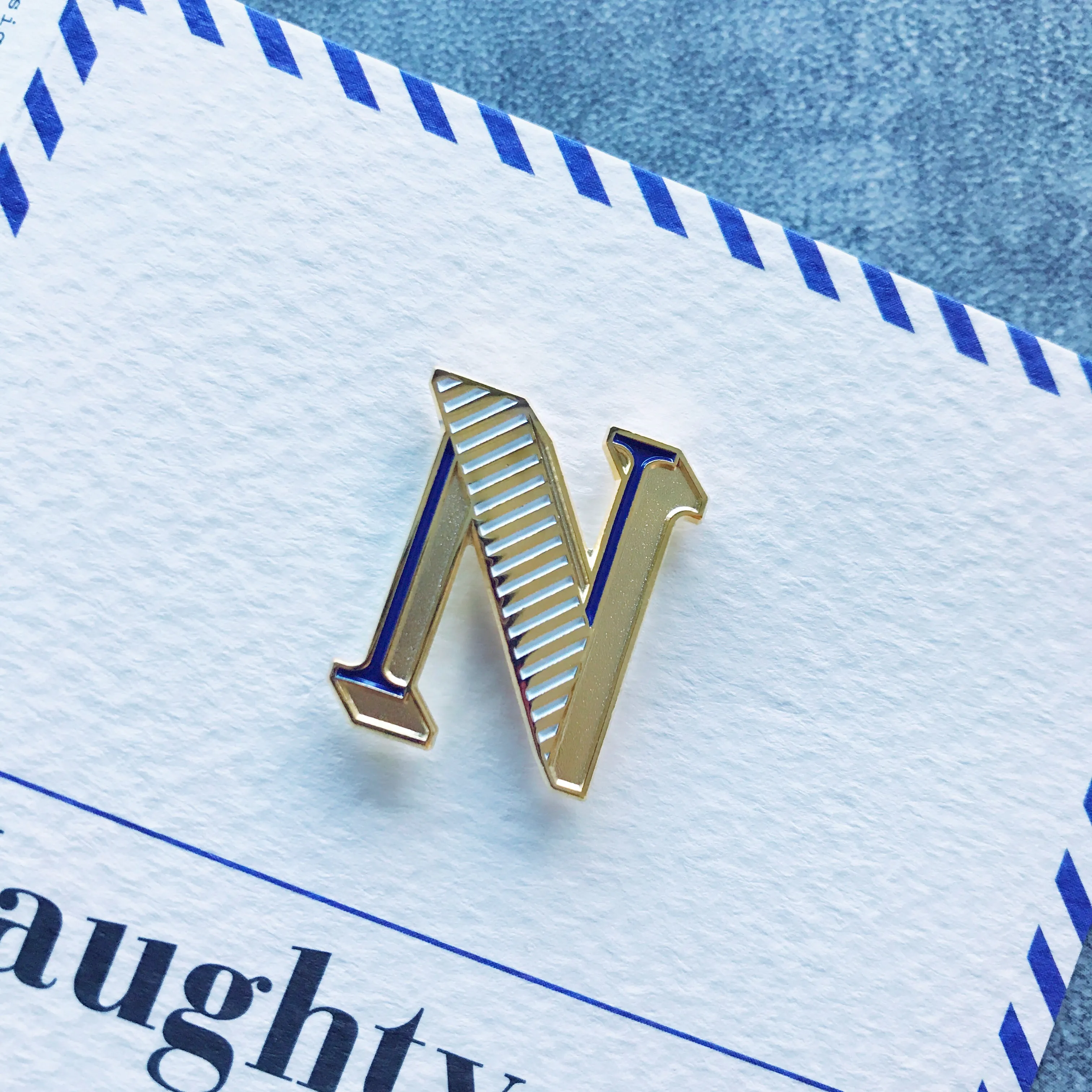 N/Naughty Pin Badge and Card
