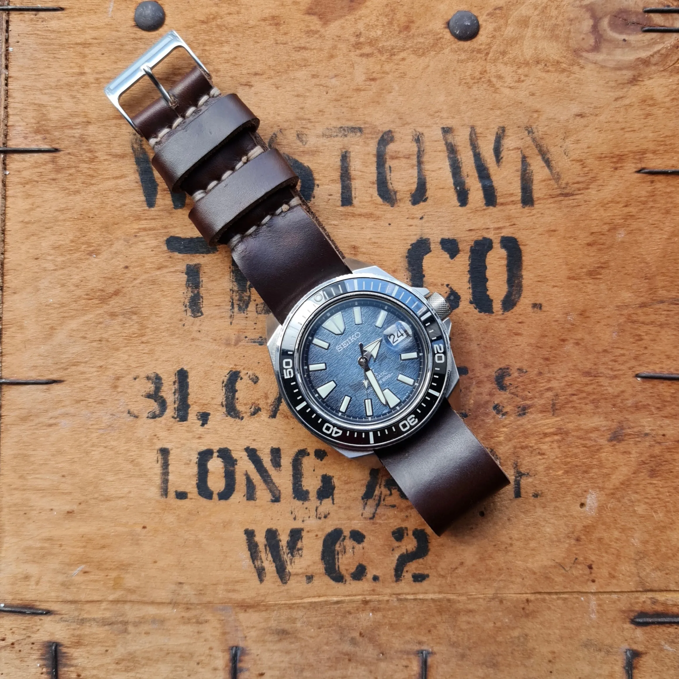 No. 99 Zulu Strap – Handmade One-Piece Watch Strap - Horween Leather