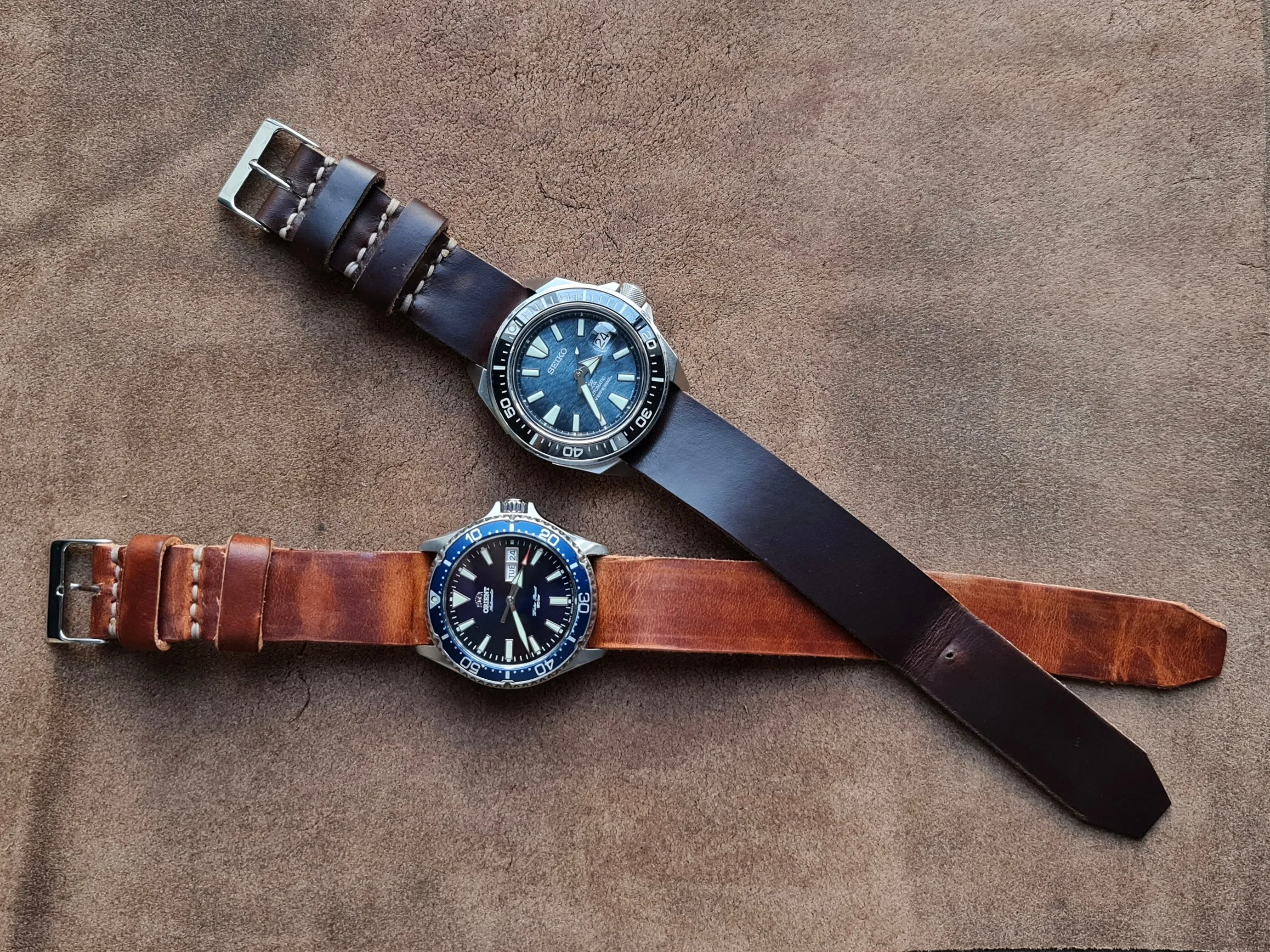 No. 99 Zulu Strap – Handmade One-Piece Watch Strap - Horween Leather