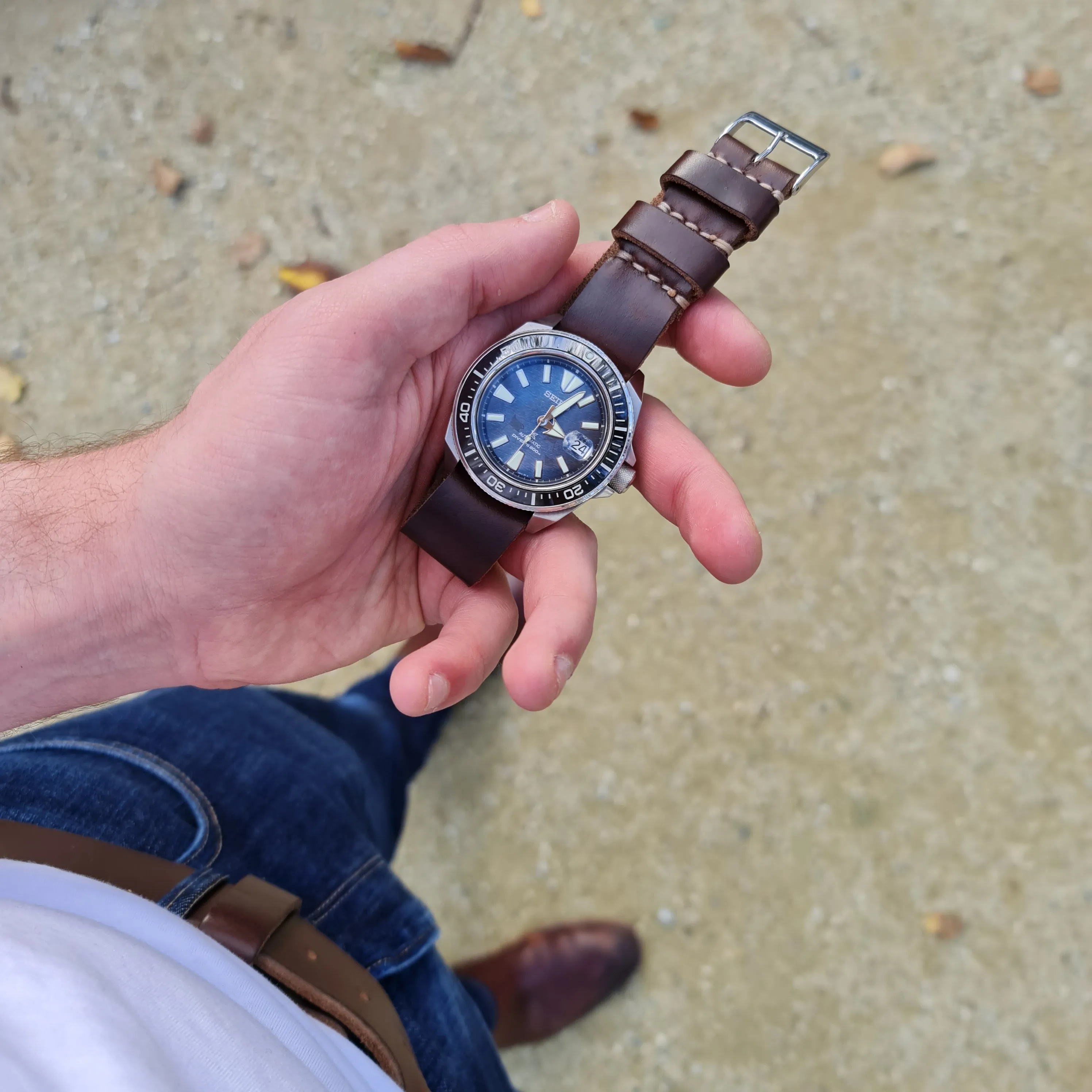 No. 99 Zulu Strap – Handmade One-Piece Watch Strap - Horween Leather