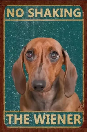 No Shaking the Weiner Dachshund Art - AI Enhanced Hand Crafted Original Retro Style Home Decor - Digital Download - Custom Designed Art 3
