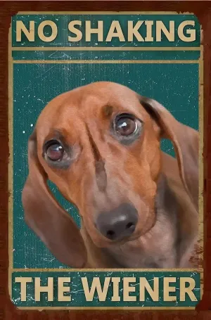 No Shaking the Weiner Dachshund Art - AI Enhanced Hand Crafted Original Retro Style Home Decor - Digital Download - Custom Designed Art 4